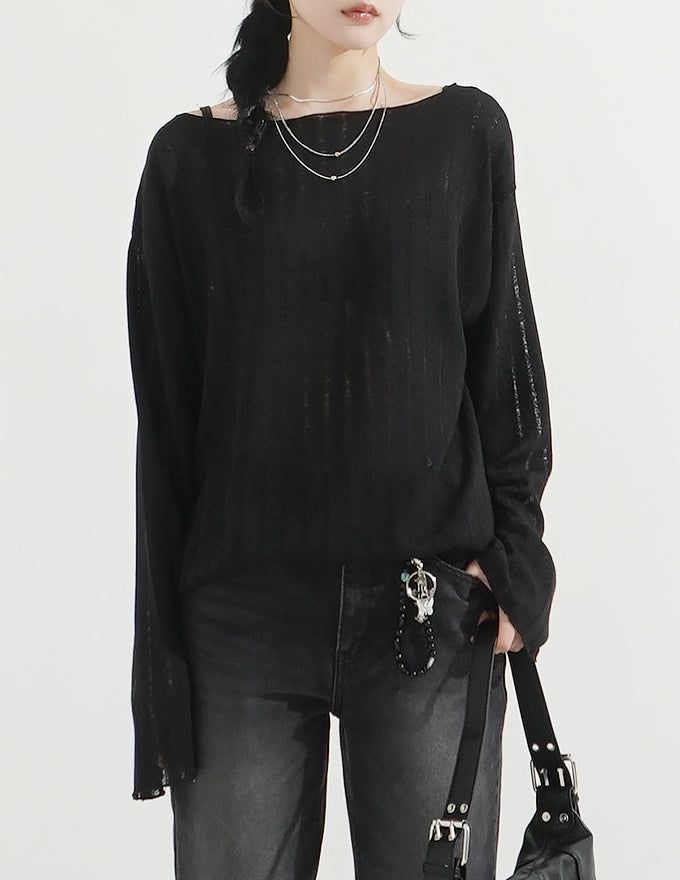 KIXI（キッシー）の「See-through Scotch Knit（Tops）」