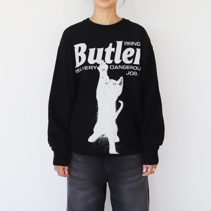 CAT BUTLER Knit Sweater (BLACK)