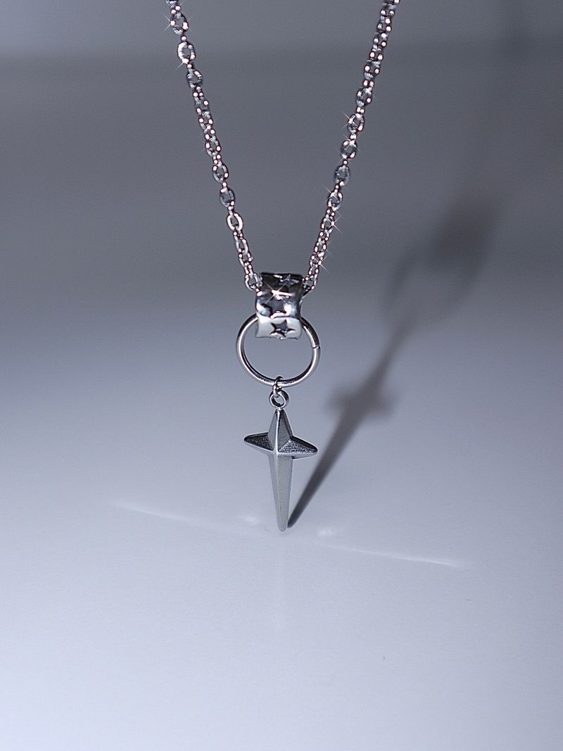 black wave ring star necklace