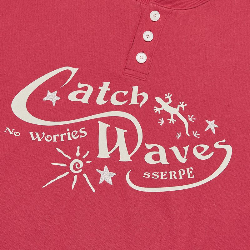 Catch Waves Henly Neck Sweatshirts Pink