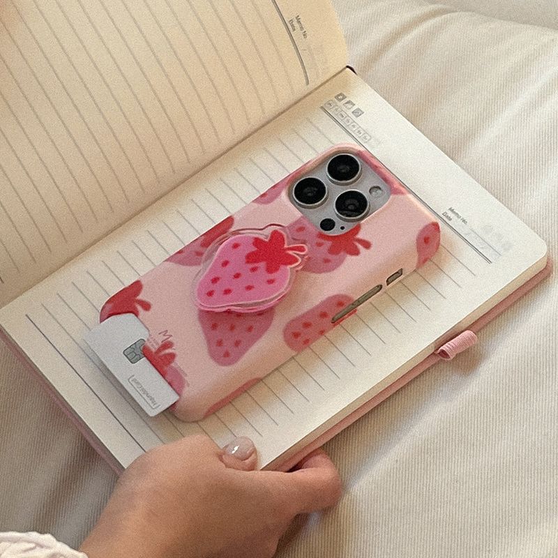 [Mademoment] strawberry delight pattern design iphone card case