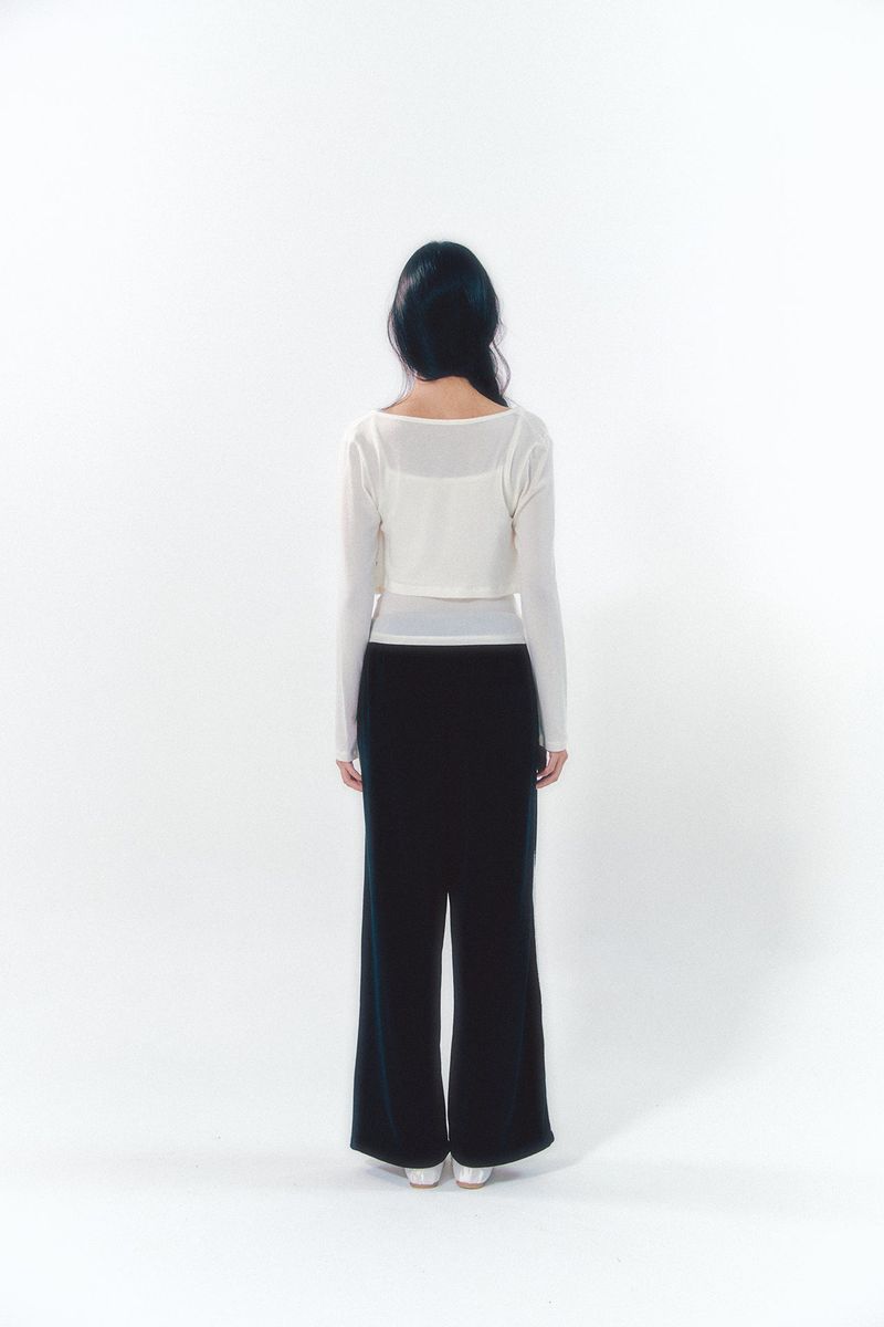 Velvet Lace Track Pants Black