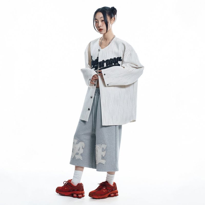 ENOE Patch Sweat Bermuda Pants - GREY