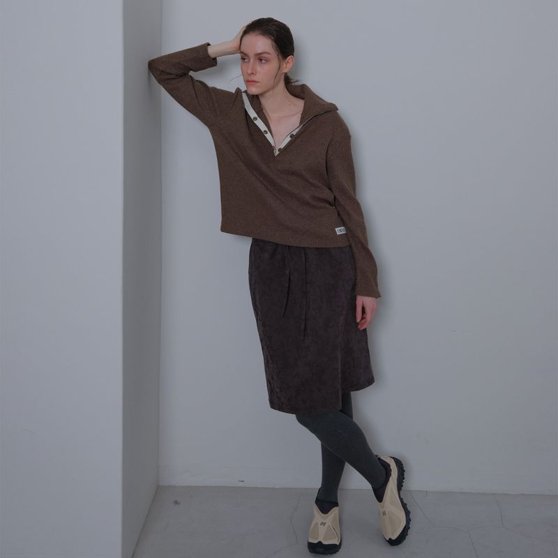 Charcoal Camou Midi-Skirt