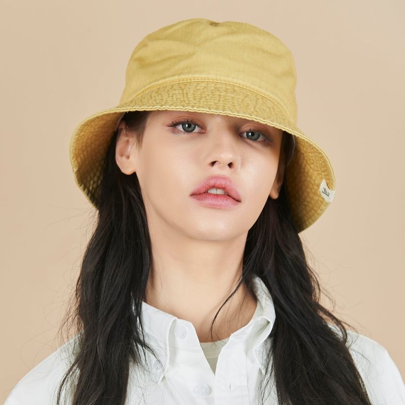 Monogram Label Pigment Bucket Hat Yellow