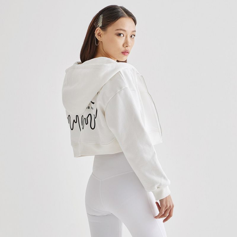 Spill Logo Hoodie Zip up White