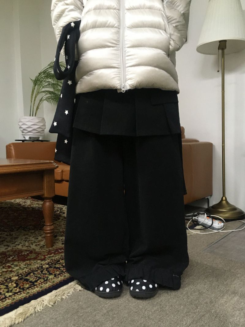 frill wrap skirt pants