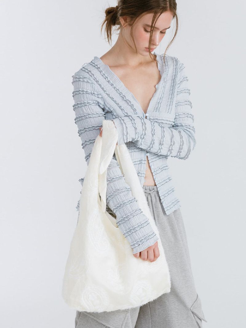 SOFT ROUND ORGANZA BAG / IVORY