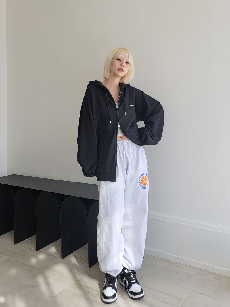 VENTIQUE Raglan hood zip-up 4color