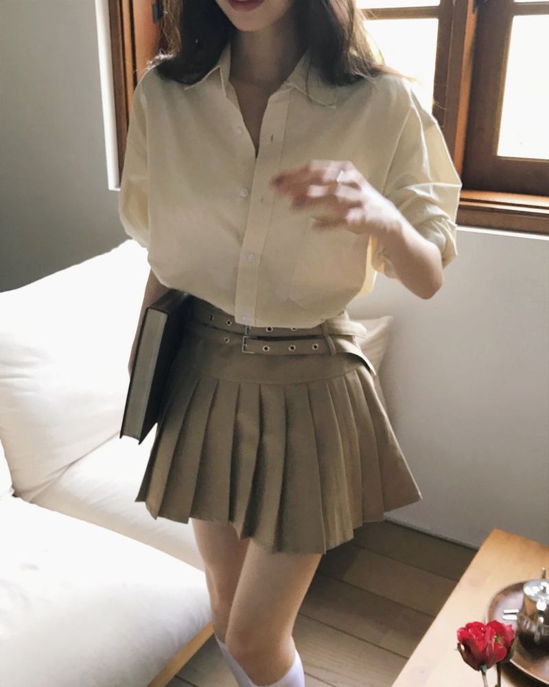 hatomi two-belt pleats SK