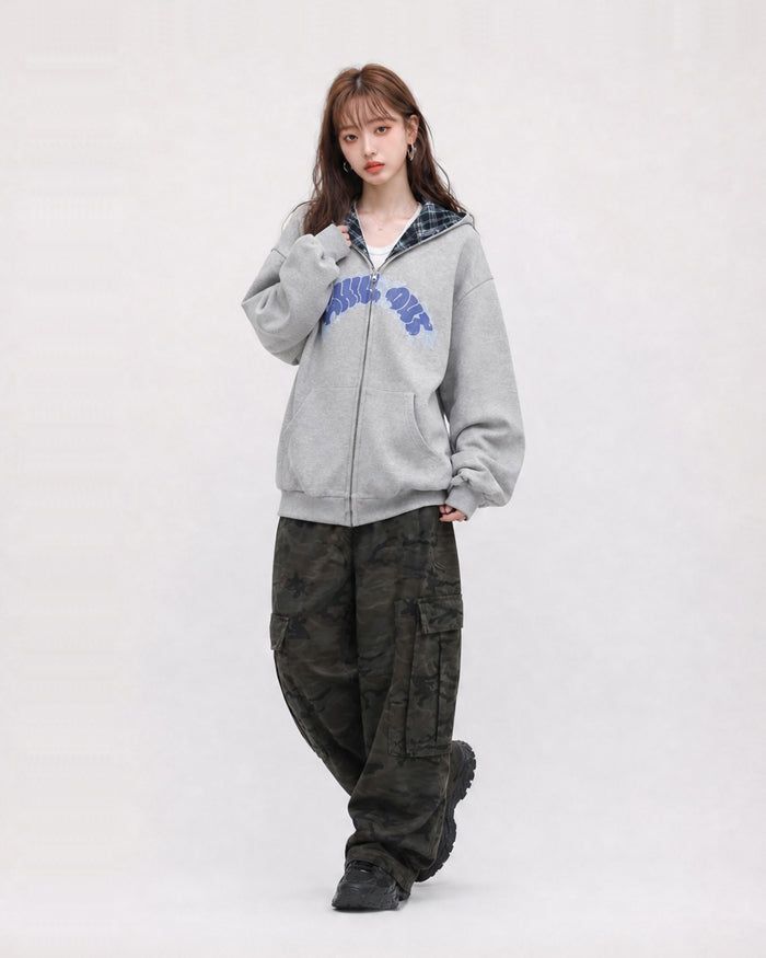 (UNISEX) Chill Reversible Over Hood Zip-Up
