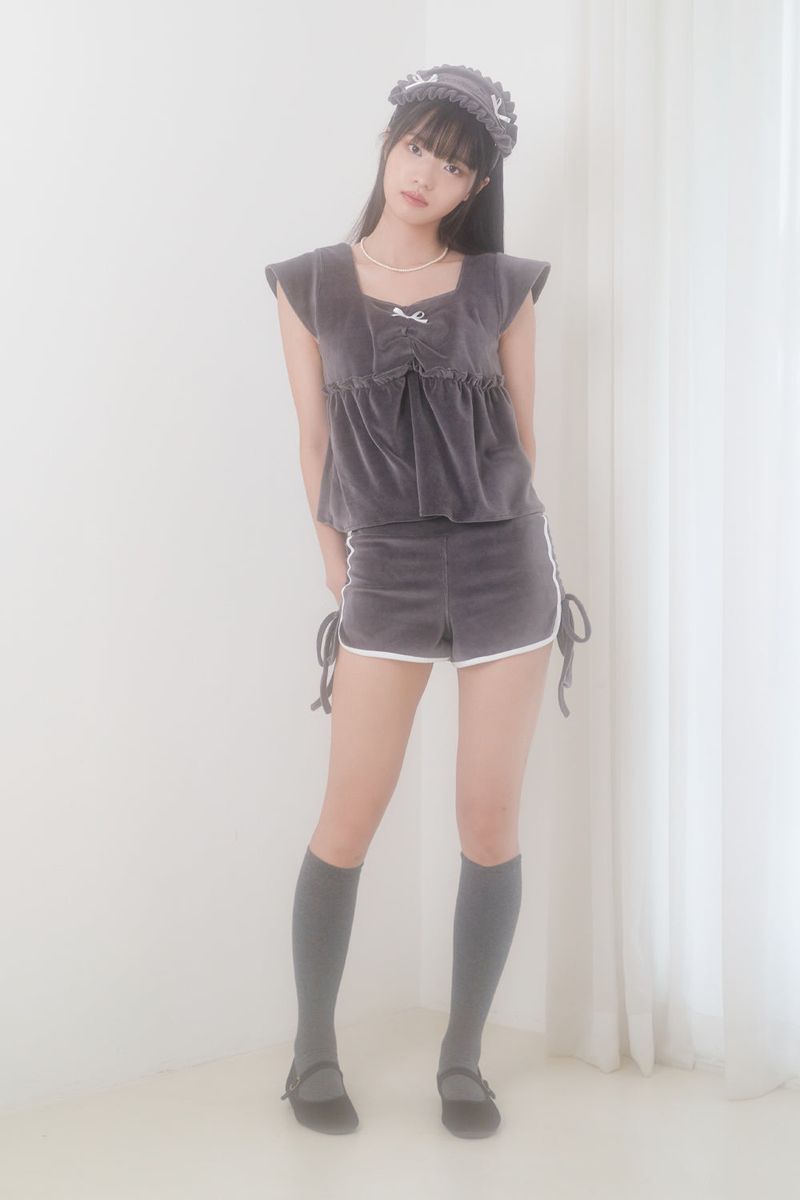VELVET PAJAMA BOTTOM (CHARCOAL)
