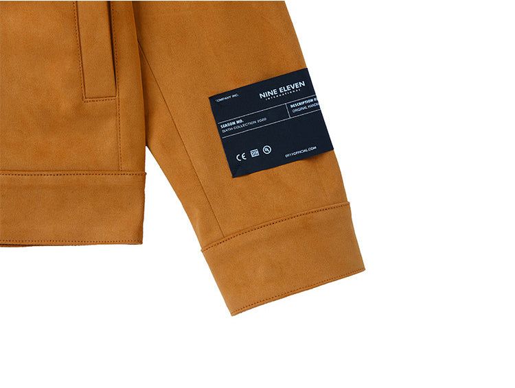Suede wide pocket jacket