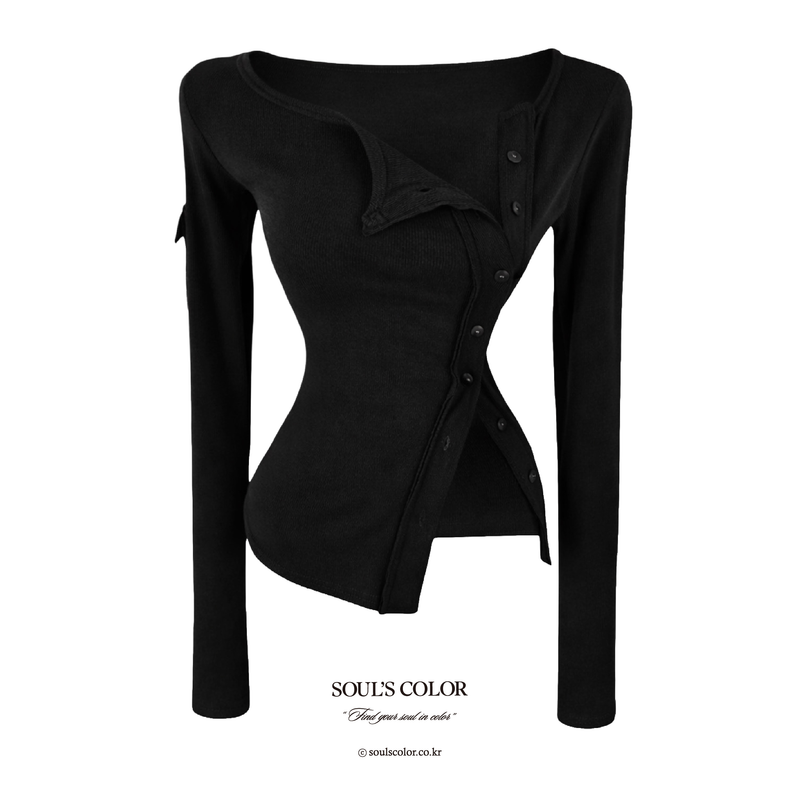 Avelin Asym Button Top (2color)