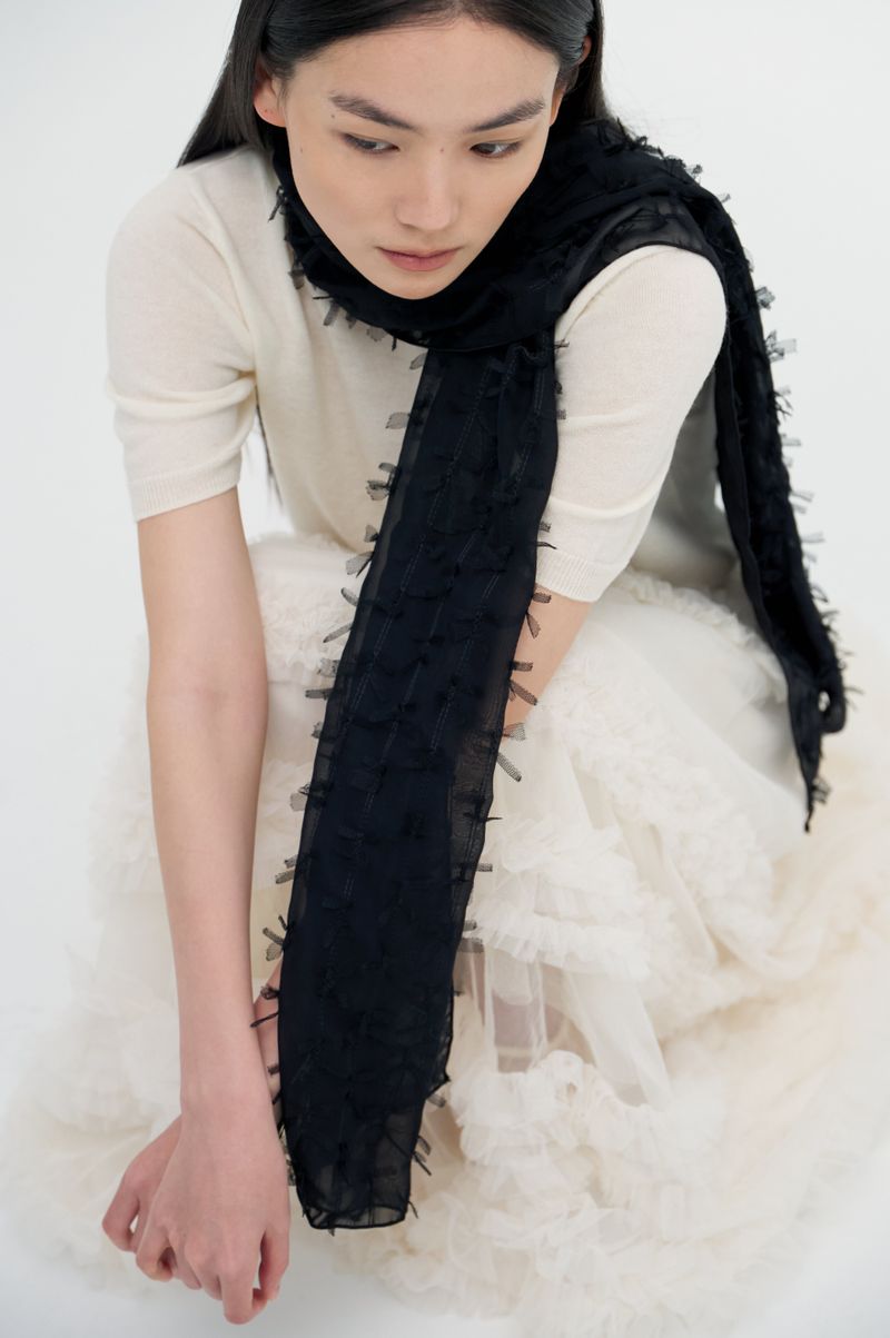 Tassel Ribbon Layer Scarf_2 colors