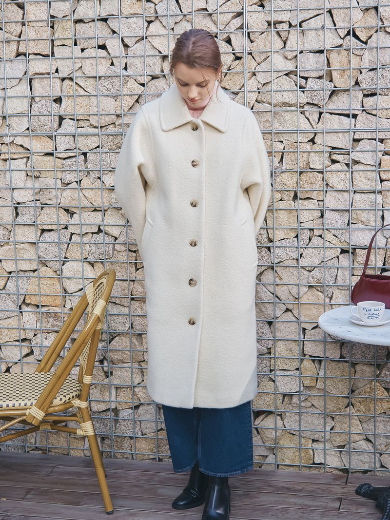 SINGLE LONG COAT_IVORY