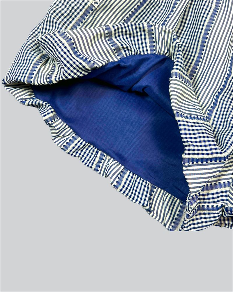 MULTI PATTERN BALLOON PANTS NAVY (SHORT FIT)