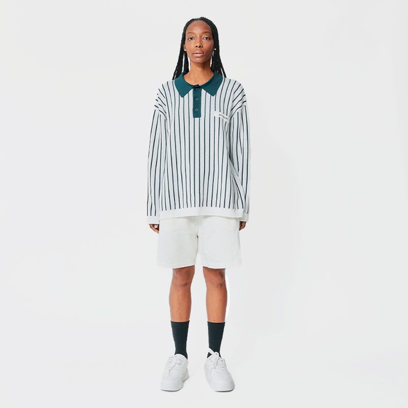 STRIPED POLO SWEATER