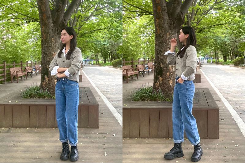 MEDIUM BLUE STRAIGHT DENIM PANTS [16626]