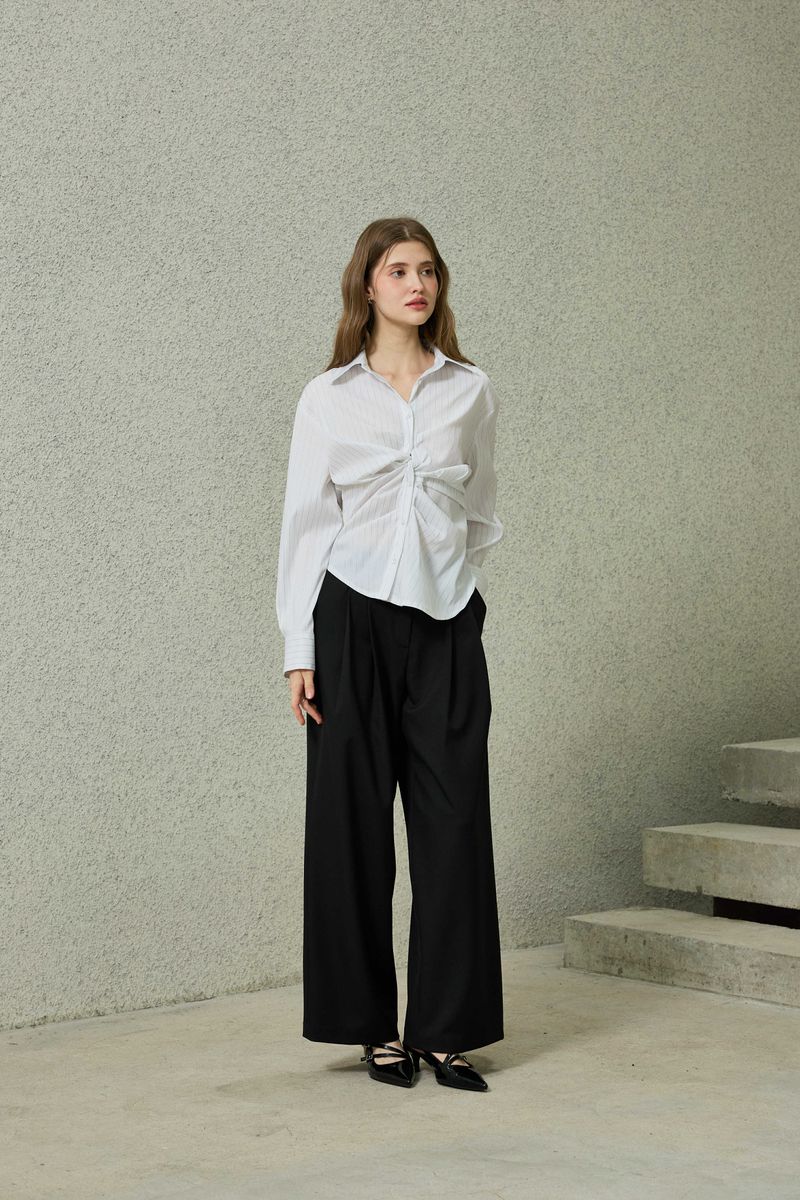 TOMO WIDE SLACKS / BLACK