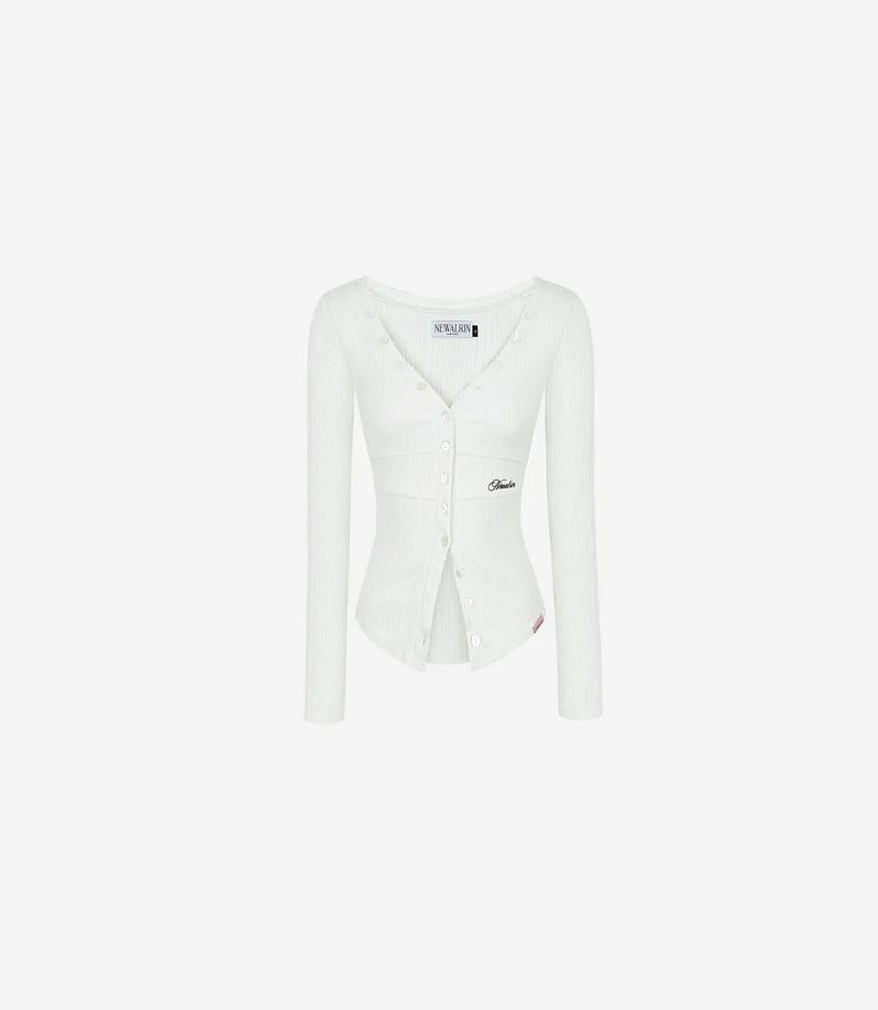 Ria Neck Button Knit Top
