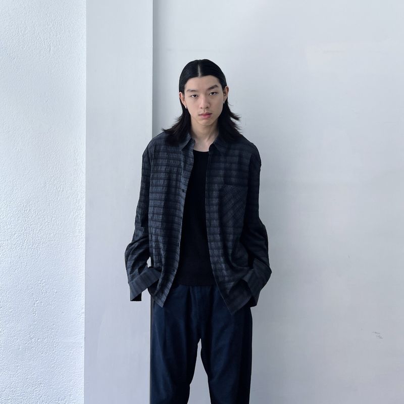 Dark Grid Texture Shirt