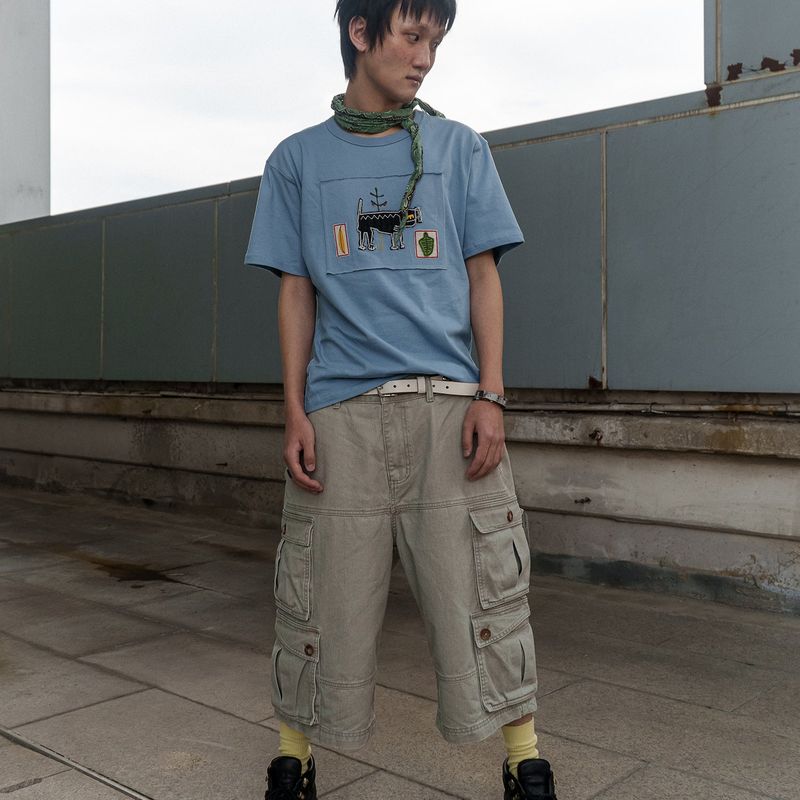 Freak half T-shirts / Sky blue