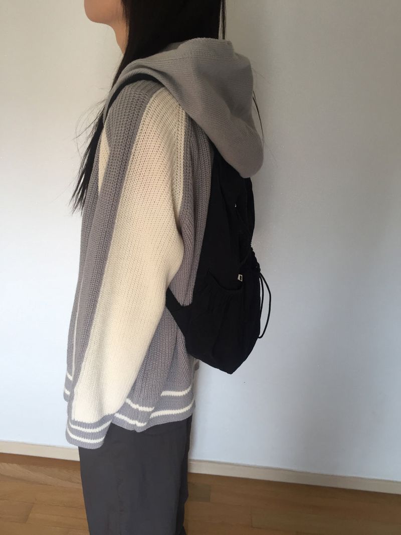 Coloring Hooded Zip-Up Knitwear (4 colors)