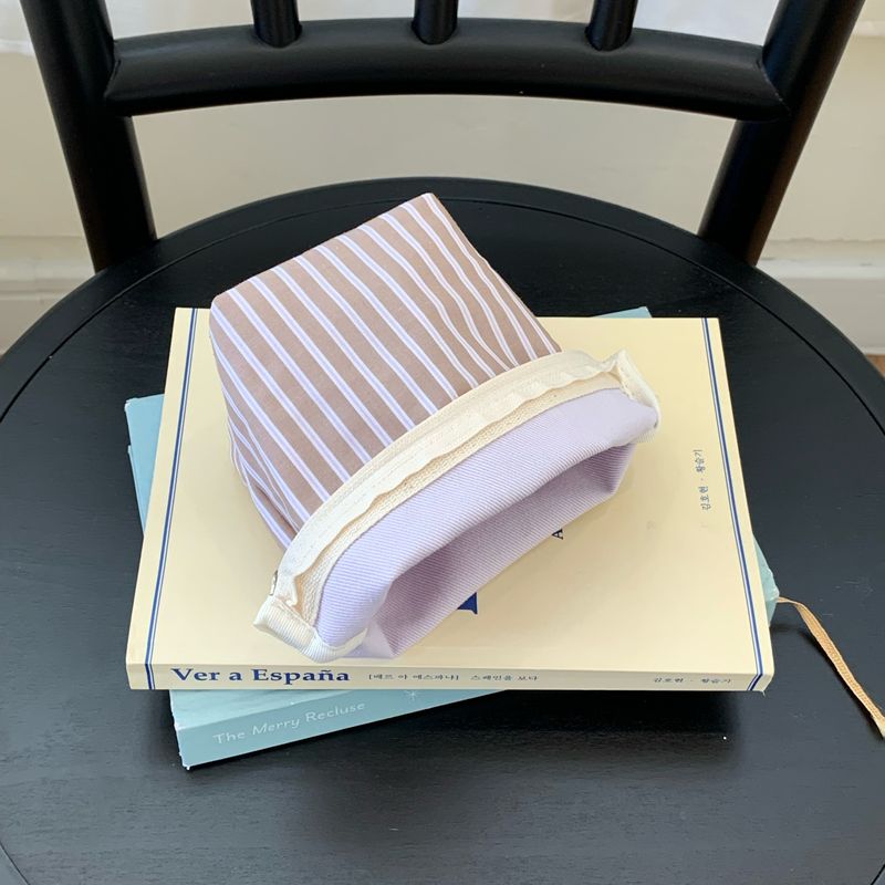 classic pouch_stripe beige pink