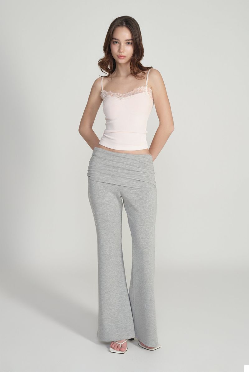Lina Folding Flare Pants, Gray