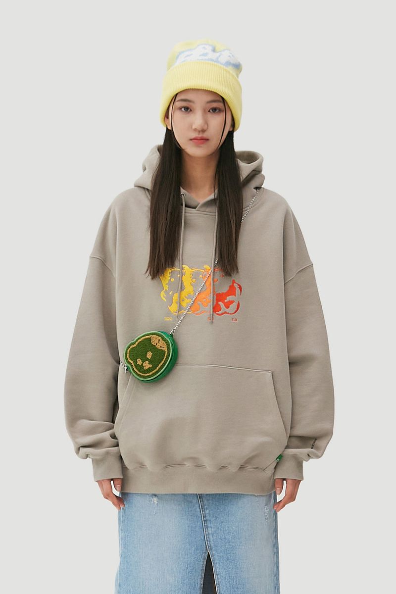 APIECEOFCAKE（ピースオブケイク）の「Flame Bear Hoodie_Wood Grey（Tops）」