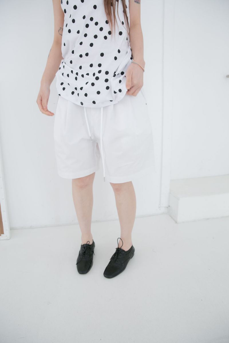 pintuck stopper cotton half pants(2colors)