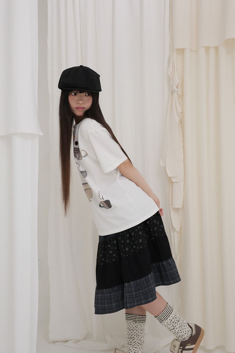 TEA CUP CROCHET T-SHIRT / WHITE