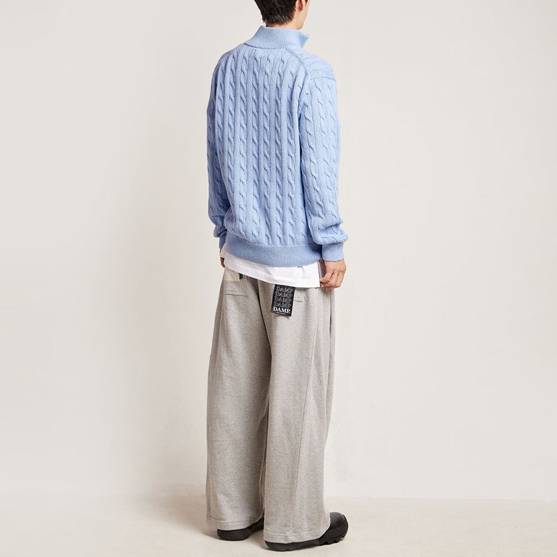 DAMP WIDE FIT TWO-TUCK PLEAT SWEAT PANTS