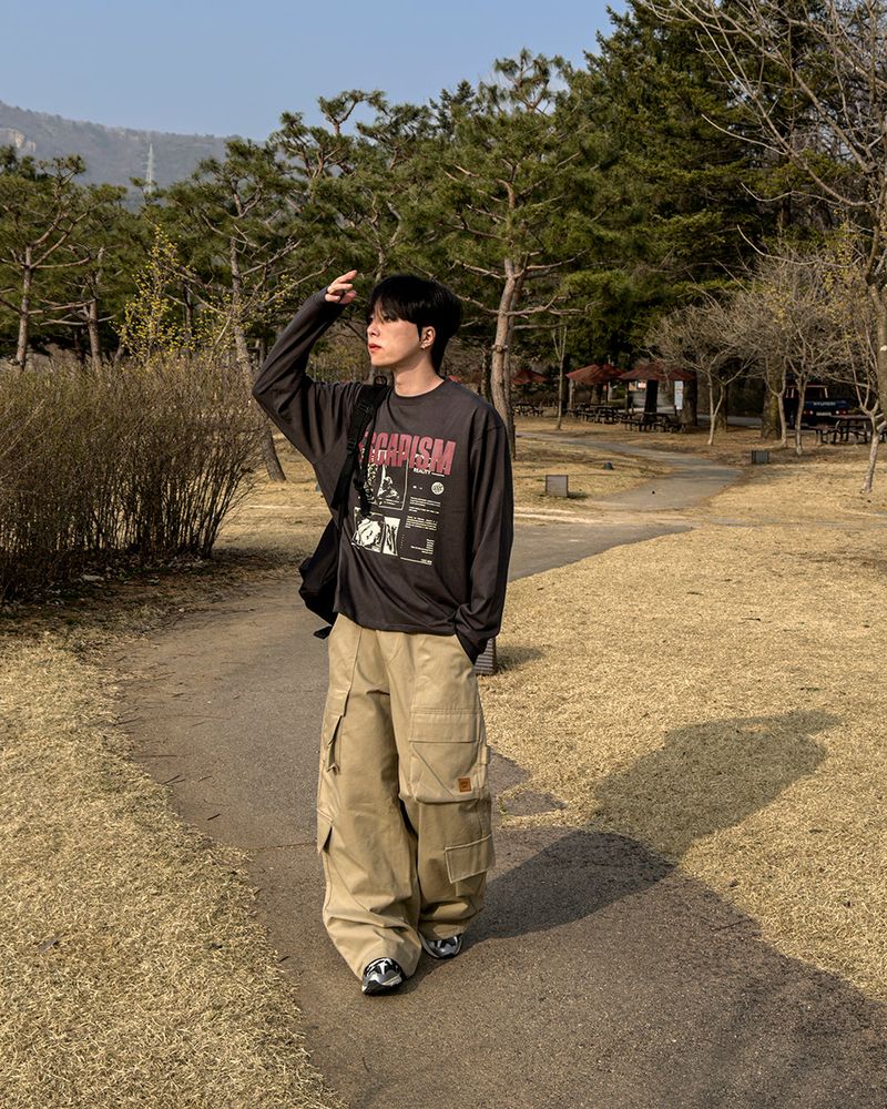 Utility Patch Wide Cargo Pants