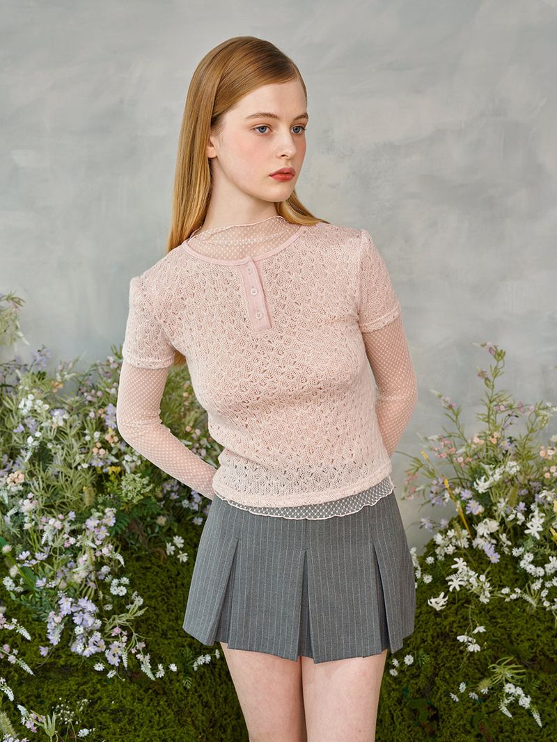 Punching Half Puffy Knit Set (2colors)