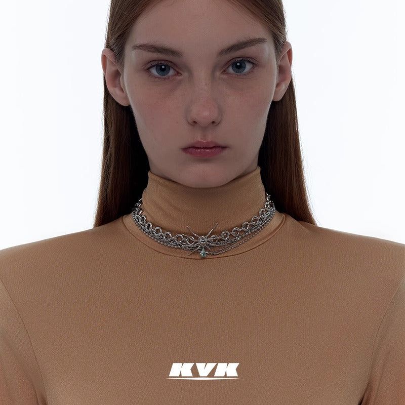KVK SPIDER Spider Multi-Track Chocker Necklace
