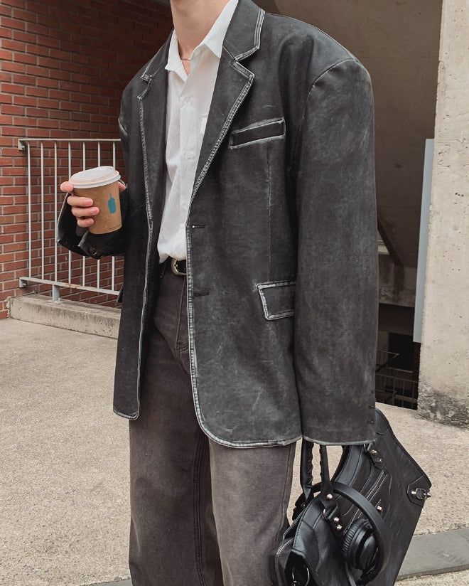 Use Vintage Leather Blazer