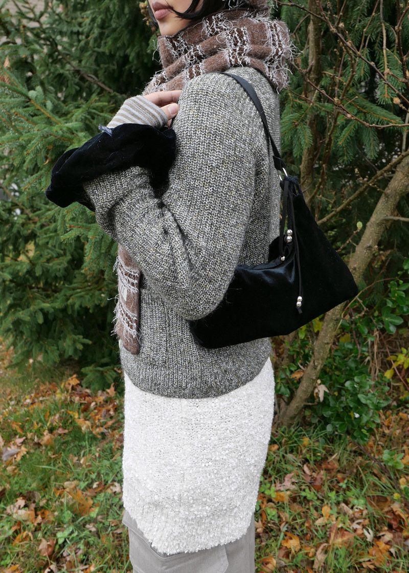 Velvet Mini Shoulder Bag_Black