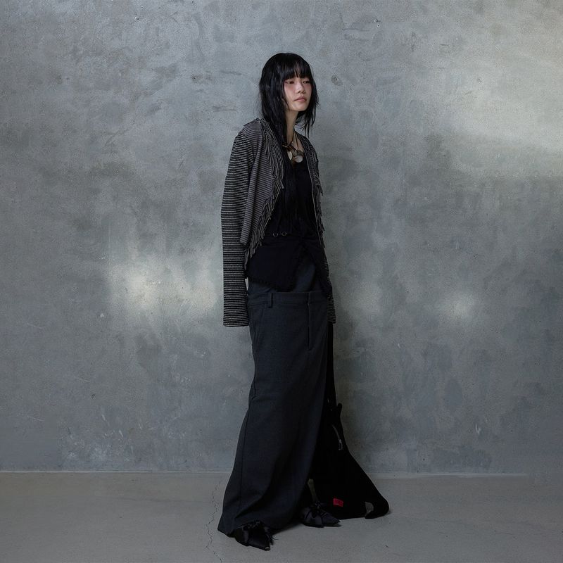 DOUBLE WAIST MAXI SKIRT