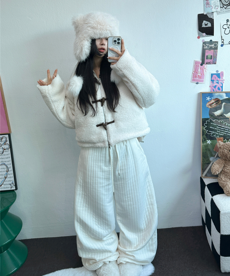 TEDDY CURLY🤎CUTIE PETIT ZIP UP 🤎🧸🐏3COLOR
