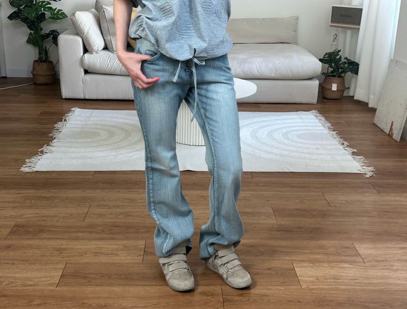 low fade bootcut denim