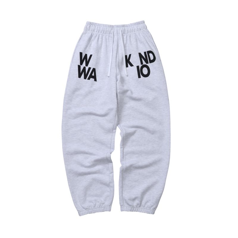 Weekend warrior typography printing long pants (Melange)