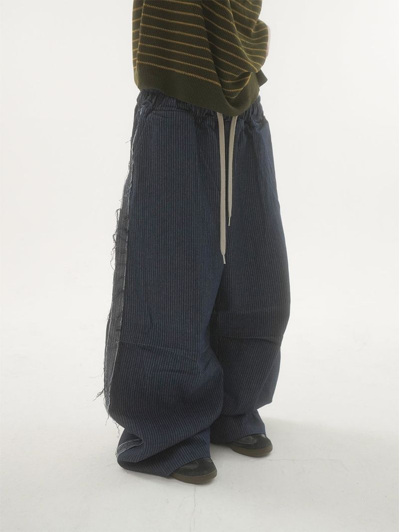 City line stripe denim pants -2C