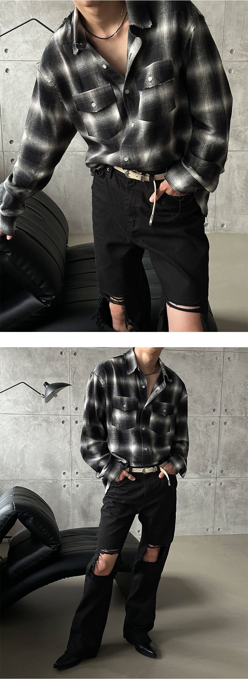 [F/W] Cutting check two pocket shirts (3color)
