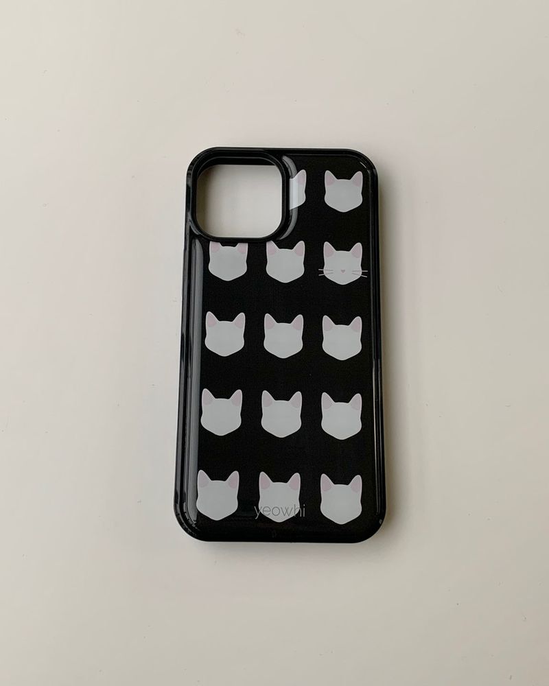 [MADE] yeowhi cat pattern epoxy bumper case_white&pink