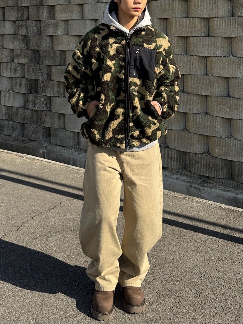 Camo String Sherpa Fleece (No.841)