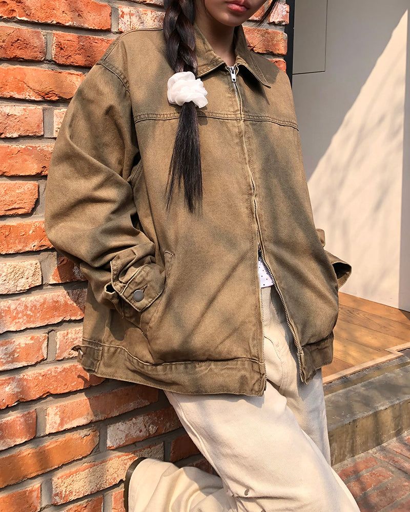 WONDER WONDER(ワンダーワンダー)の「Luken Semi Crop Washed Collar Jacket(Jackets/Outerwear)」