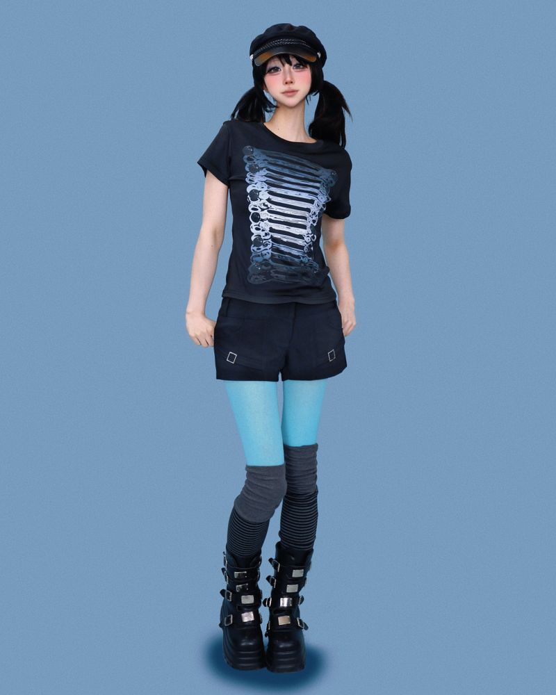 poki striped long leg warmer (2color)