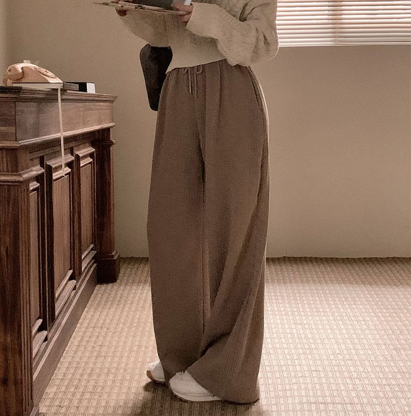 [BELLIDE MADE] Cloud Rib Rubber Waist Wide Pants